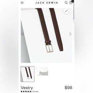 Jack Erwin Vestry Full Grain Belt-32